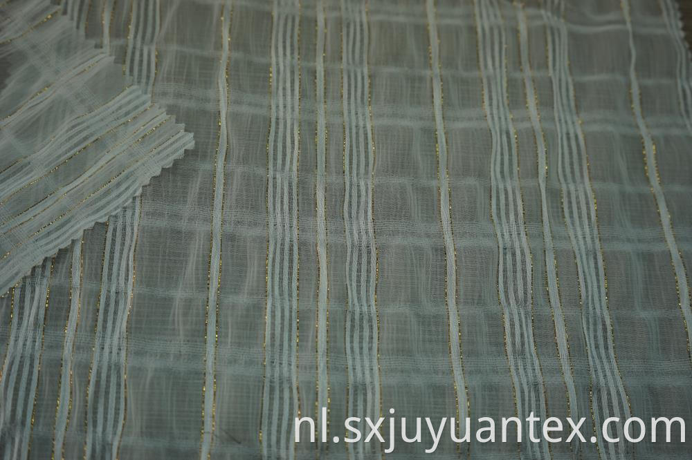 Crinkle Chiffon with Gold Lurex Stripe